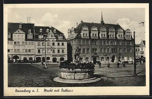 AK Naumburg / Saale, Markt mit Rathaus