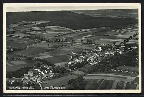 AK Michelfeld, Ortspanorama aus dem Flugzeug gesehen