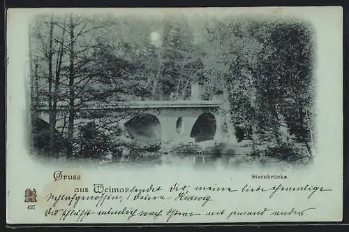 Mondschein-AK Weimar, Sternbrücke