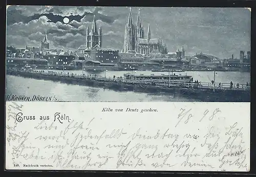 AK Köln, Stadtansicht von Deutz aus