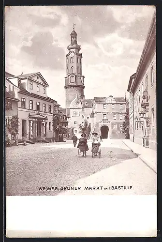 AK Weimar, Grüner Markt mit Bastille