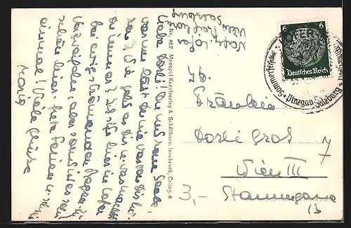 AK Lofer, Strassenpartie mit Gebäudeansicht