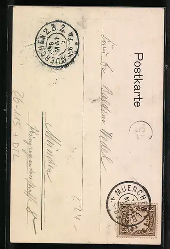 Künstler-AK Carl Moos: München, Alpines Wohltätigkeitsfest zu Gunsten der heimgesuchten Alpenbewohner in München 1903