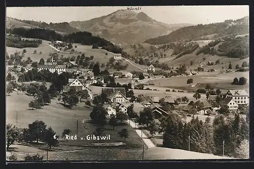 AK Gibswil, Ort mit Ried gegen Hörnli