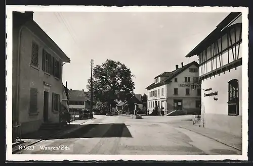 AK Wangen an der Aare, Strassenpartie mit Brunnen und Gasthof