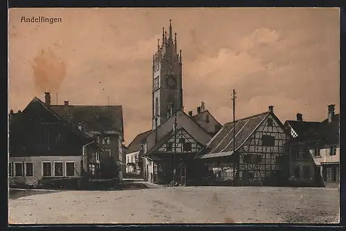 AK Andelfingen, Strassenpartie vor Kirche