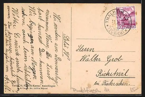 AK Andelfingen, Strassenpartie vor Kirche