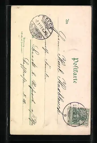 AK Neujahrsengel mit kleinen Engelchen unter einem strahlenden Stern, Neujahreswünsche