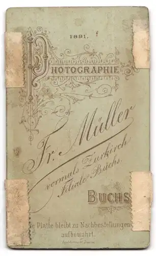 Fotografie Fr. Müller, Buchs, Bürgerlicher Herr mit Vollbart