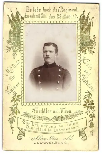Fotografie Alexander Osswald, Ludwigsburg, Soldat im Artillerie-Regiment Nr. 29