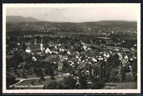 AK Arlesheim, Totalansicht aus der Vogelschau