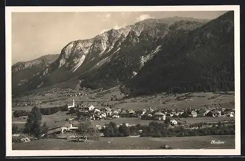 AK Andeer, Ortsansicht mit Bergen
