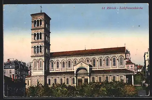 AK Zürich, Liebfrauenkirche, Aussenansicht