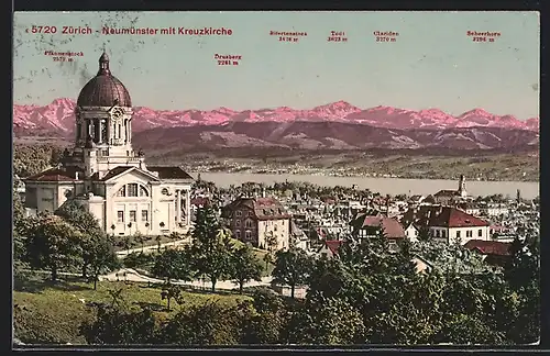 AK Zürich, Neumünster mit Kreuzkirche