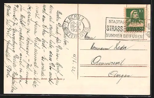 AK Bern, Blick auf das Postgebäude