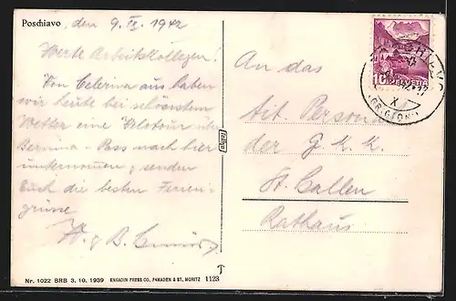 AK Poschiavo, Ortsansicht aus der Vogelschau