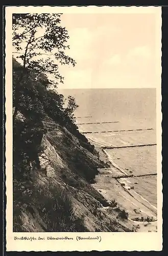 AK Warnicken /Samland, Steilküste mit Strandblick