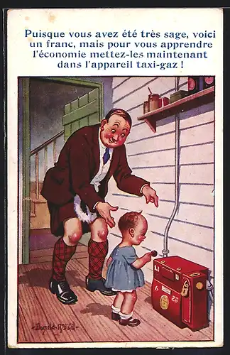 Künstler-AK Donald McGill: Puisque vous avez été trés sage