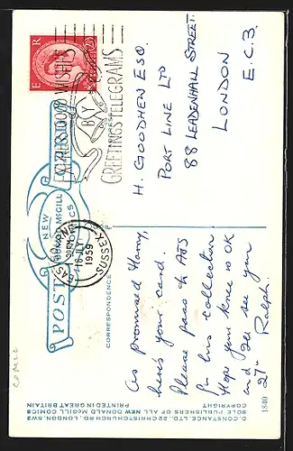 Künstler-AK Donald McGill: I can`t get my winkle out..., Mann versucht die Schnecke zu erreichen