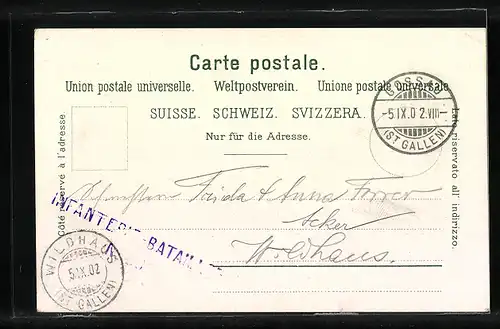 AK Gossau, Dorfplatz mit Turmblick