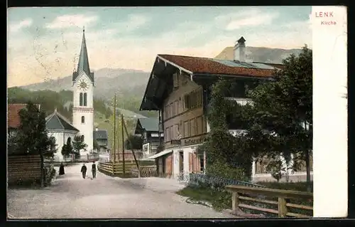 AK Lenk, Ortspartie mit Kirche