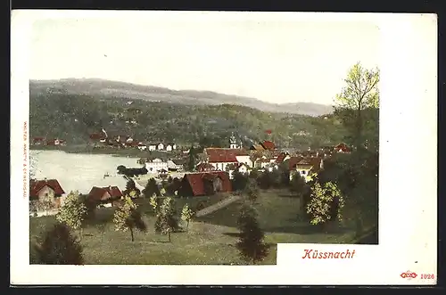 AK Küssnacht, Ortsansicht am See