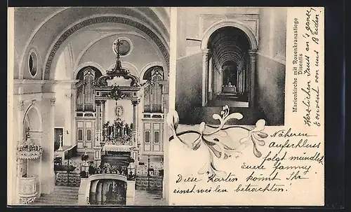 AK Disentis, Marienkirche mit Rosenkranzstiege