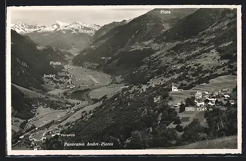 AK Ambri-Piotta, Panorama mit Varenzo, Catto, Piora, S. Gottardo