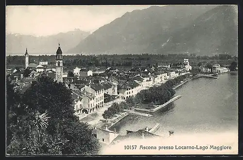 AK Ascona, Ortsansicht mit Lago Maggiore