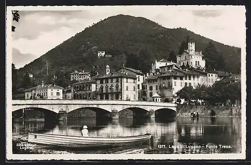 AK Ponte Tresa, Totalansicht vom anderen Flussufer aus