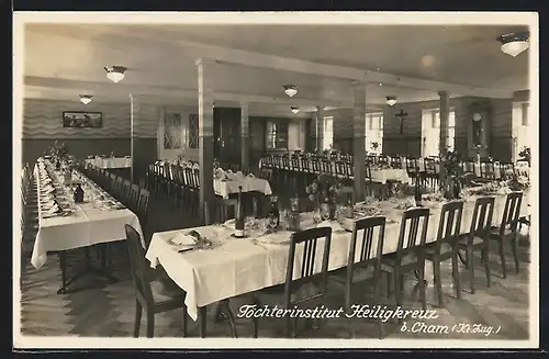 AK Cham, Töchterinstitut Heiligenkreuz, Speisesaal