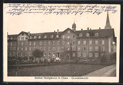 AK Heiligkreuz b. Cham, Strassenpartie vor dem Institut