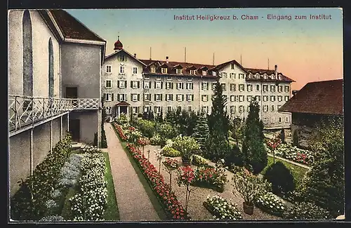 AK Cham, Institut Heiligkreuz, Eingang