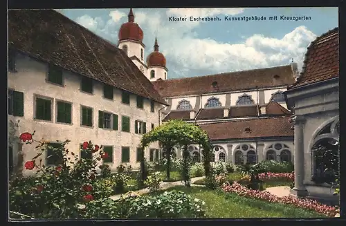AK Eschenbach, Kloster, Konventgebäude mit Kreuzgarten