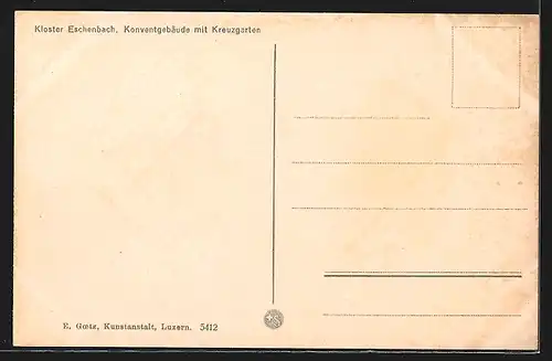 AK Eschenbach, Kloster, Konventgebäude mit Kreuzgarten