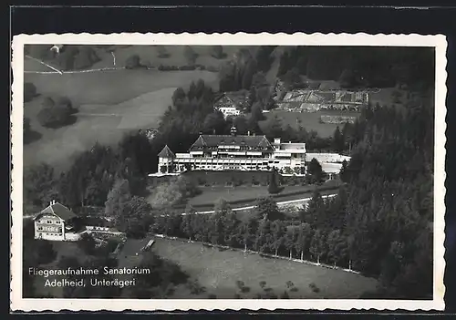 AK Unterägeri, Fliegeraufnahme Sanatorium Adelheid