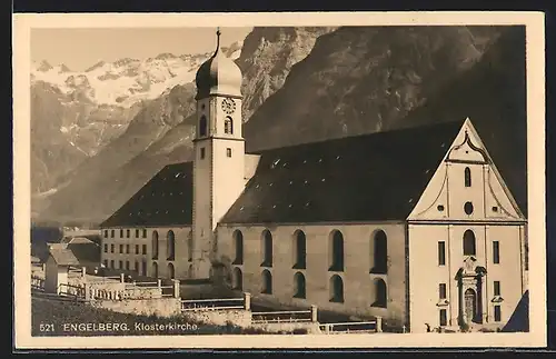 AK Engelberg, Blick zur Klosterkirche