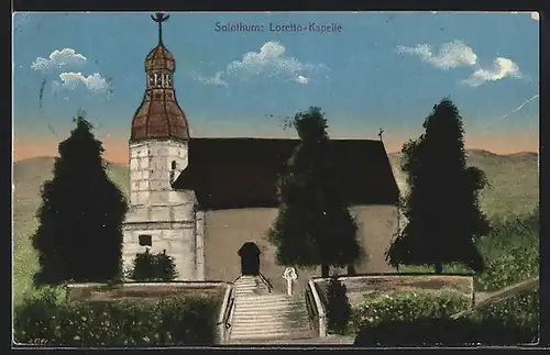 Künstler-AK Solothurn, Blick auf Loretto-Kapelle