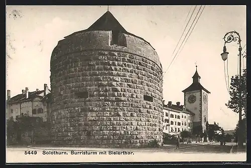 AK Solothurn, Burristurm mit Bielerthor