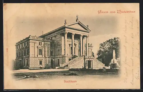 AK Winterthur, Schrägansicht auf das Stadthaus