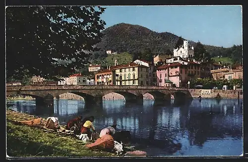 AK Ponte Tresa, Fluss und Brückenansicht