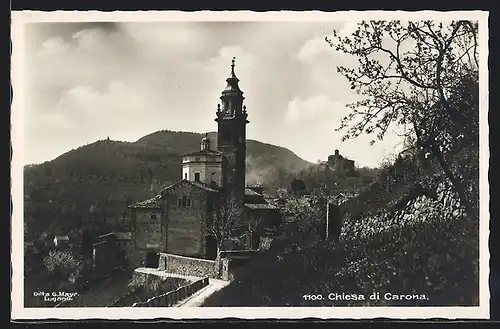 AK Carona, Chiesa mit Bergblick