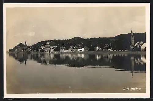 AK Steckborn, Stadtpanorama an der Küste vom Wasser aus