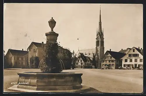 AK Amriswil, Brunnen auf dem Markt