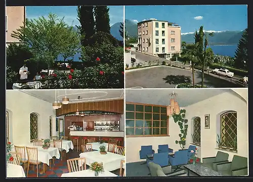 AK Orselina-Locarno, Hotel Stella mit Terrasse und Wasserblick