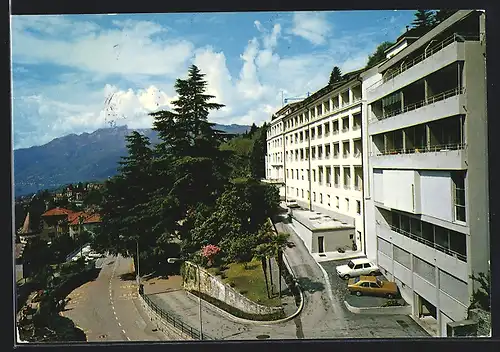 AK Orselina, Clinica Santa Croce mit Strasse und Einfahrt