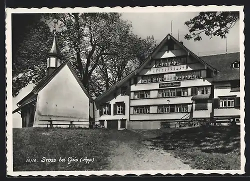 AK Stoss bei Gais, Gasthaus und Kapelle