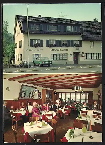 AK Nussbaumen, Gasthof Waage mit Strasse und Innenansicht