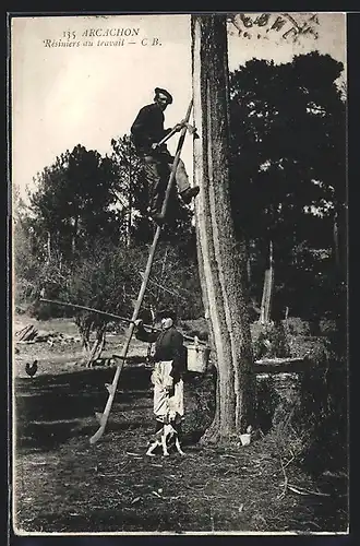 AK Arcachon, Rèsiniers au travail, Forstwirtschaft