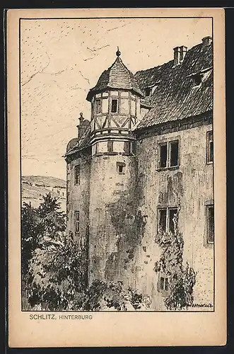 Künstler-AK Otto Ubbelohde: Hinterburg, Teilansicht